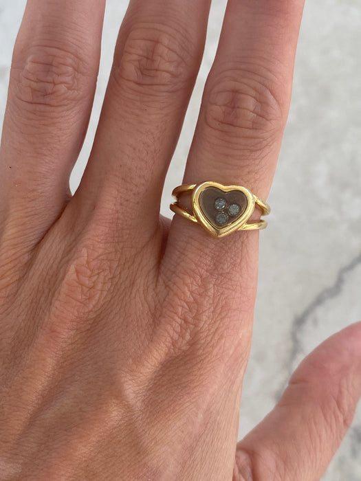 Vintage 18k Chopard Happy Diamonds Heart Ring