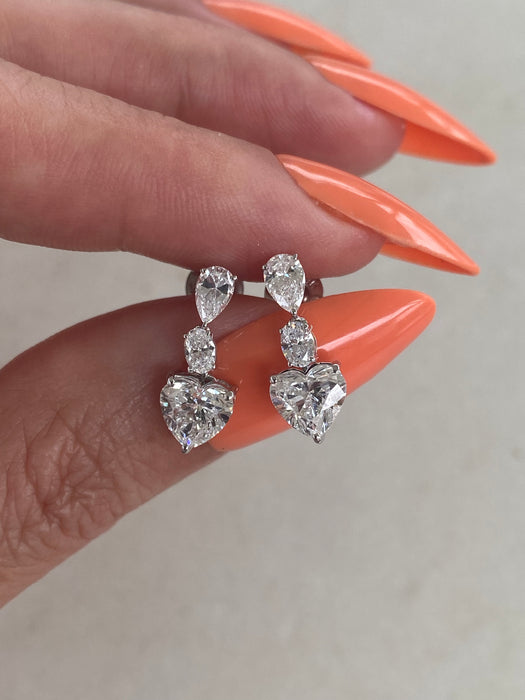14K White Gold 2.10 CTW Lab Diamond Drop Earrings
