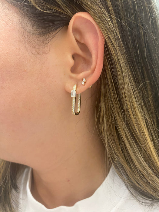 14K 1.7 TCW Lab Diamond Rectangular Inside-Out Hoop Earrings
