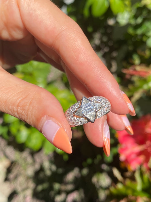 Platinum 18k diamond ring size 6.25