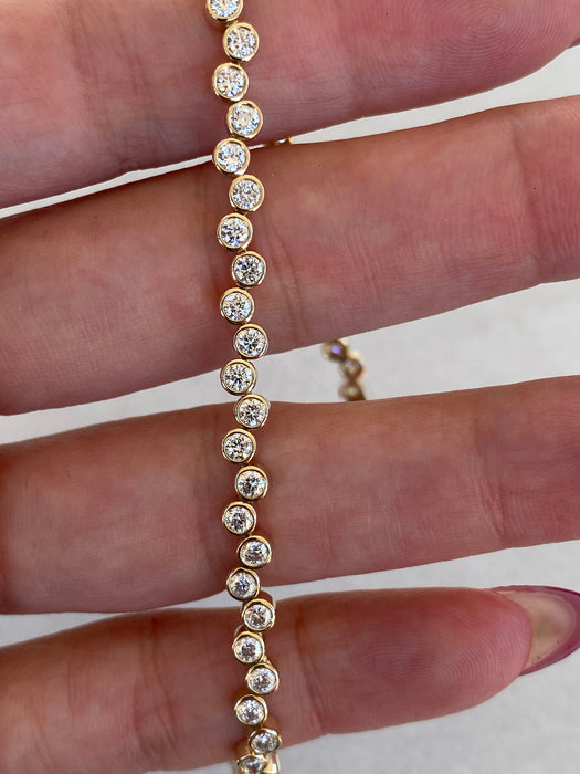14K 2.5 Carat Lab Diamond Bubble Tennis Bracelet