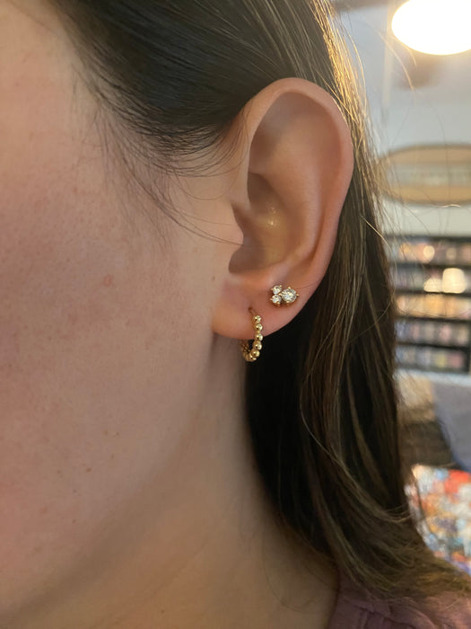 14k bubble huggie earrings