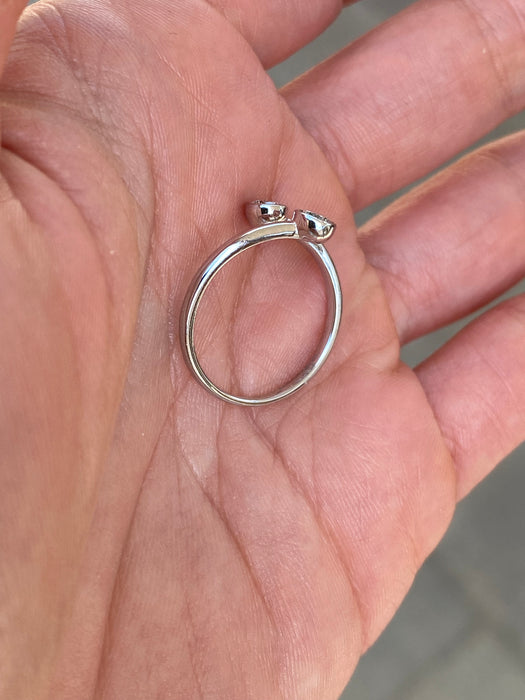 14K White Gold Lab Diamond Bypass Ring