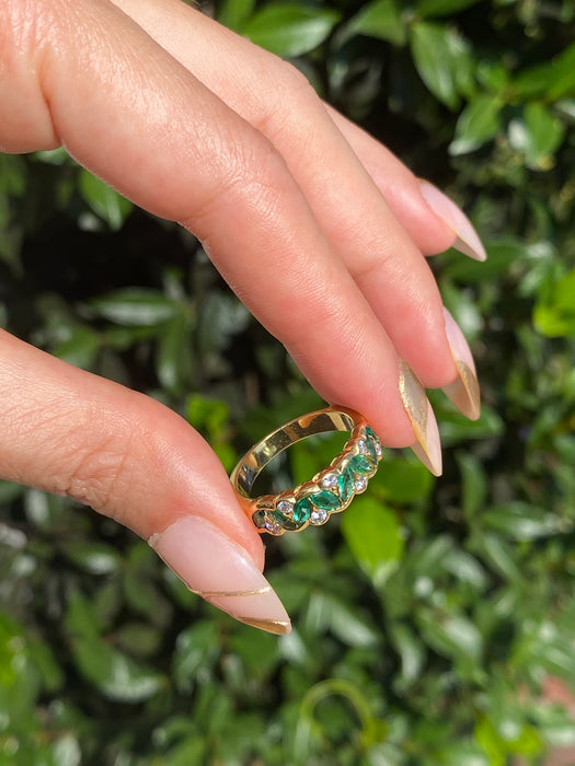 18k emerald and diamond ring size 6.75