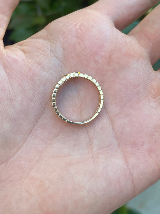 14k ribbed evil eye diamond ring size 6.5