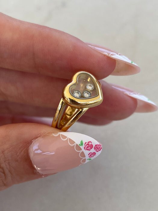 Vintage 18K Chopard Happy Diamonds Heart Ring