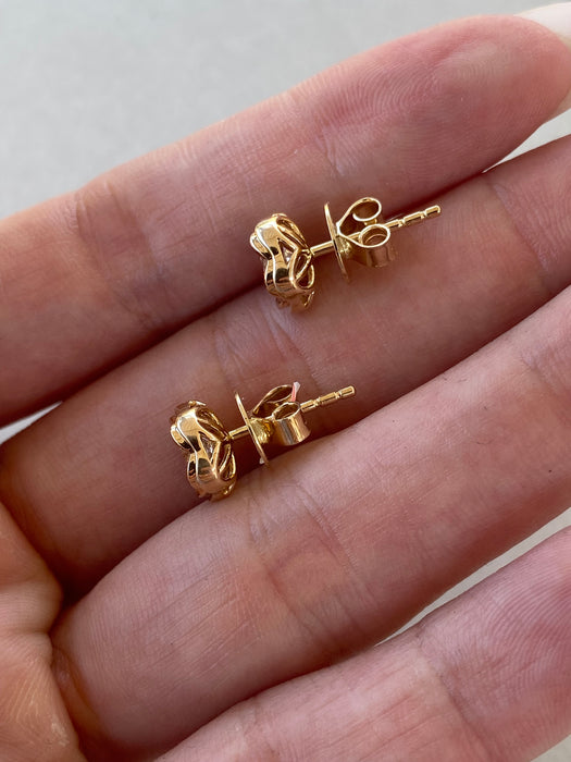 14K 1 TCW Lab Diamond Flower Stud Earrings