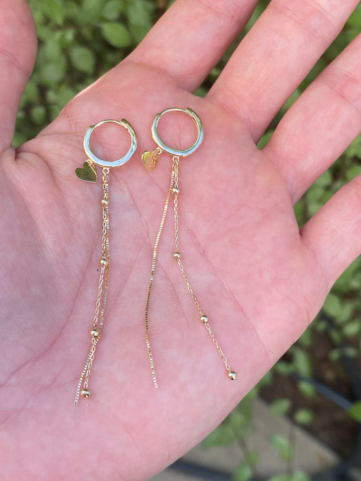 14k heart Huggie earrings