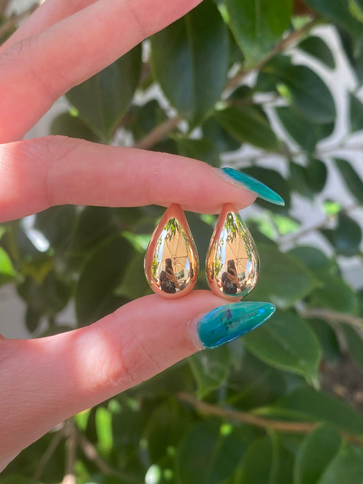 14k puffy baby sized tear drop earrings