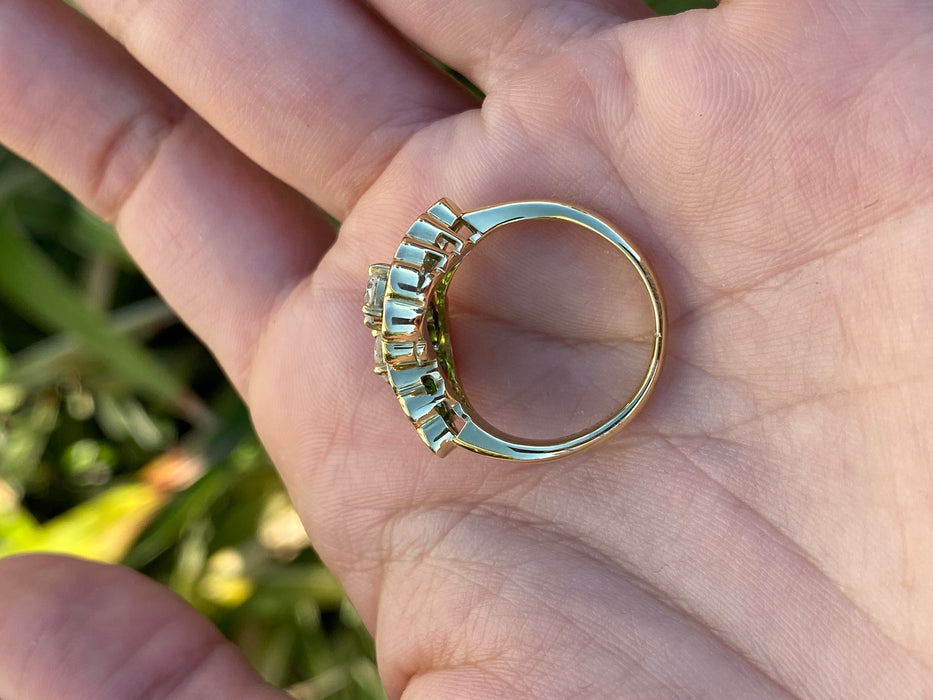 18k diamond tsavorite green garnet ring size 7