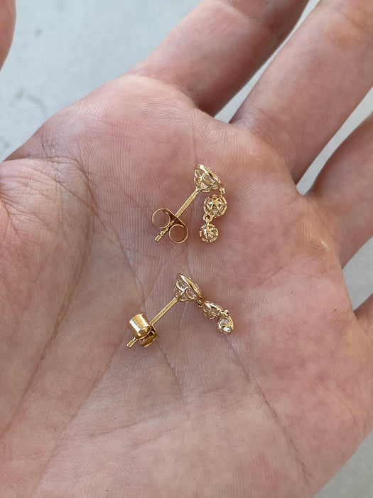 14K 1.7 TCW Bezel Set Lab Diamond Graduated Earrings