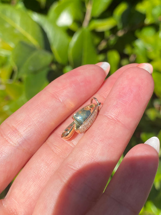 14k diamond mushroom charm