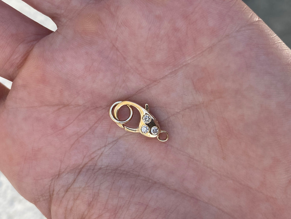 14K Gold Gemstone Clasps & Connectors – Diamond, Ruby, Sapphire, Emerald Carabiners & Heart Links