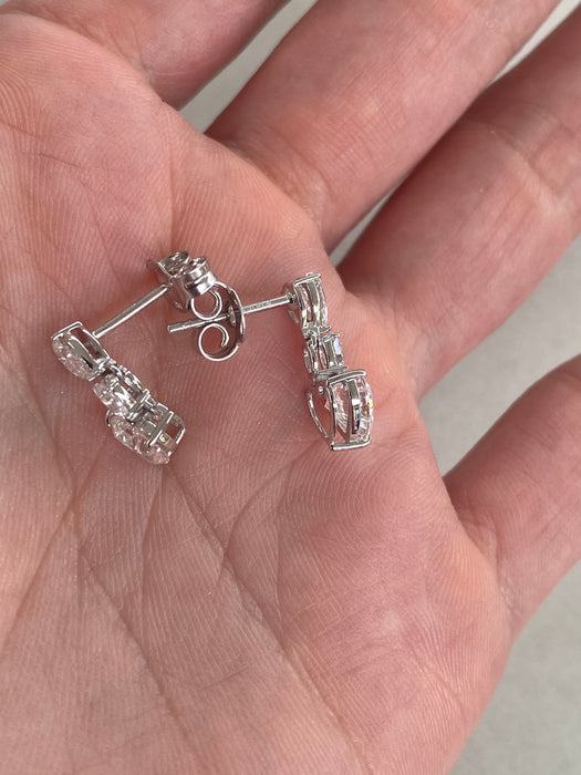 14K White Gold 2.10 CTW Lab Diamond Drop Earrings