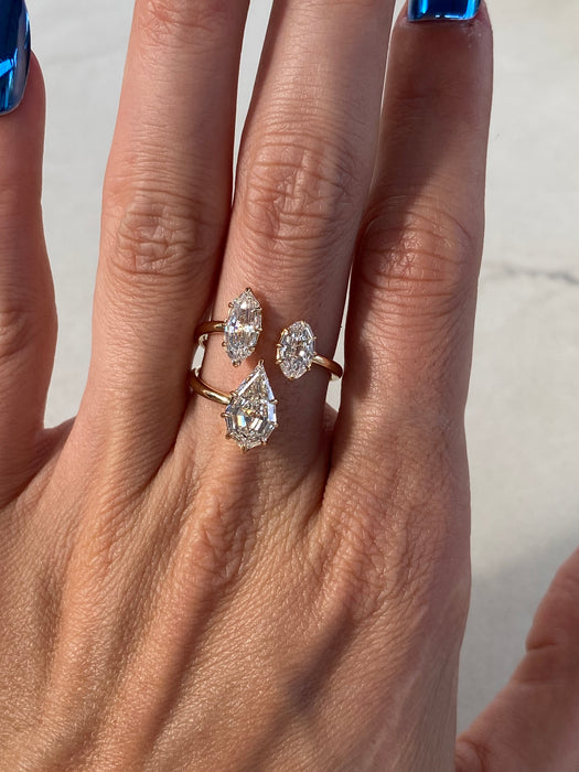 14K 3.15 TCW Step-Cut Lab Diamond Ring