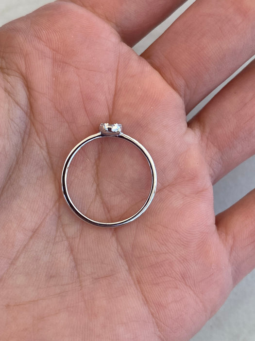 14K White Gold Lab Diamond Circle Cluster Ring
