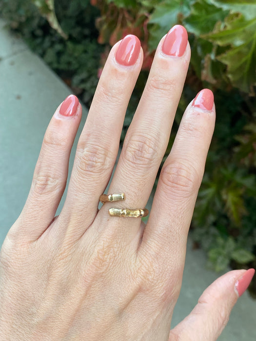 14k open bamboo ring size 5.5