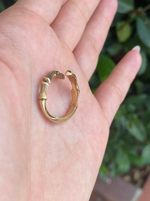 14k open bamboo ring size 5.5