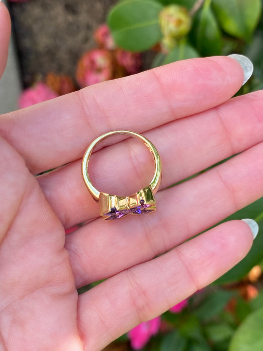 14k amethyst x ring size 7.25