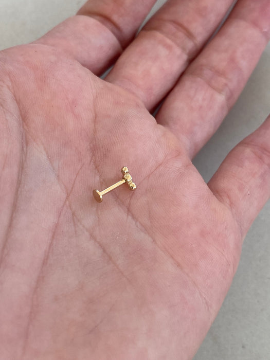 14K Lab Diamond Curve Stud Earring