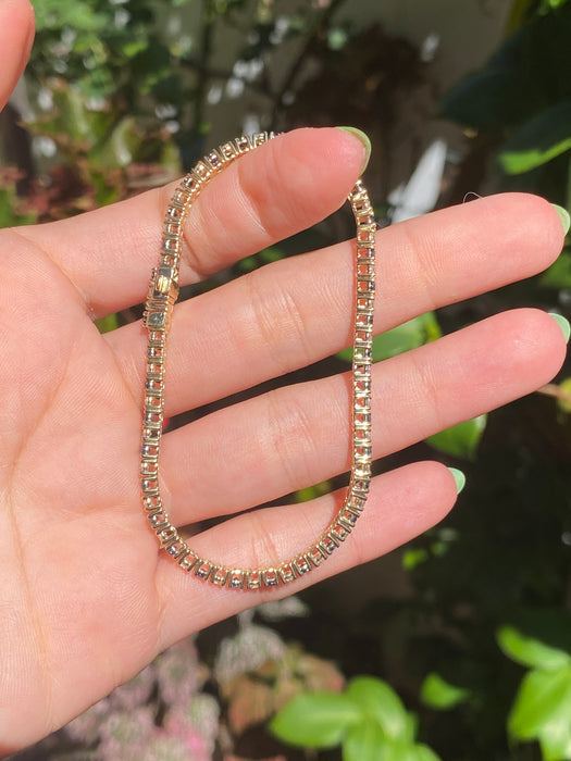 14k blue sapphire diamond bracelet 6.75”