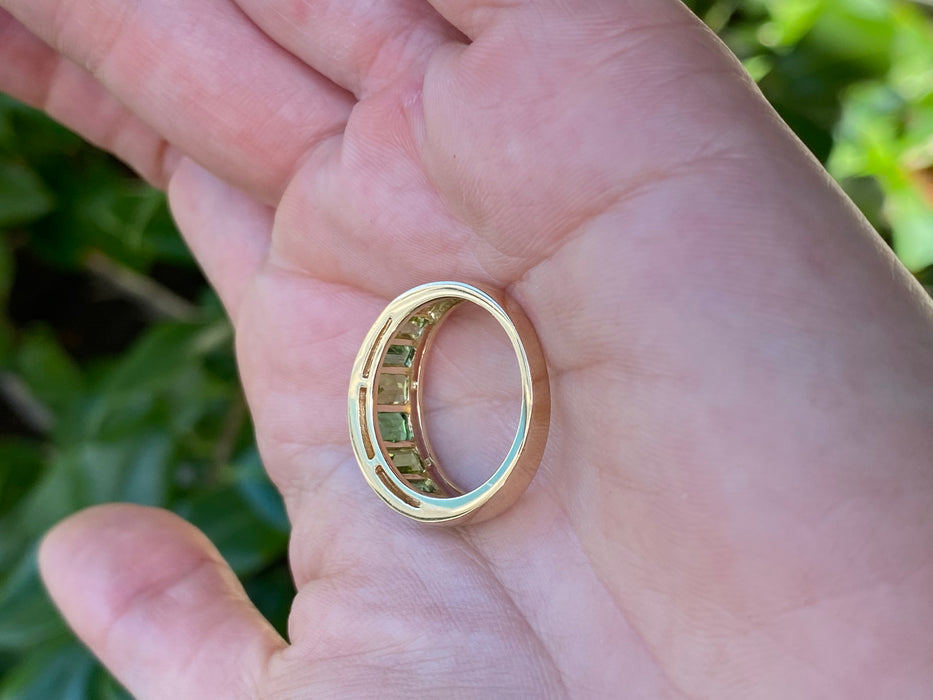14k Gold Tsavorite Garnet & Peridot Ring Size 7