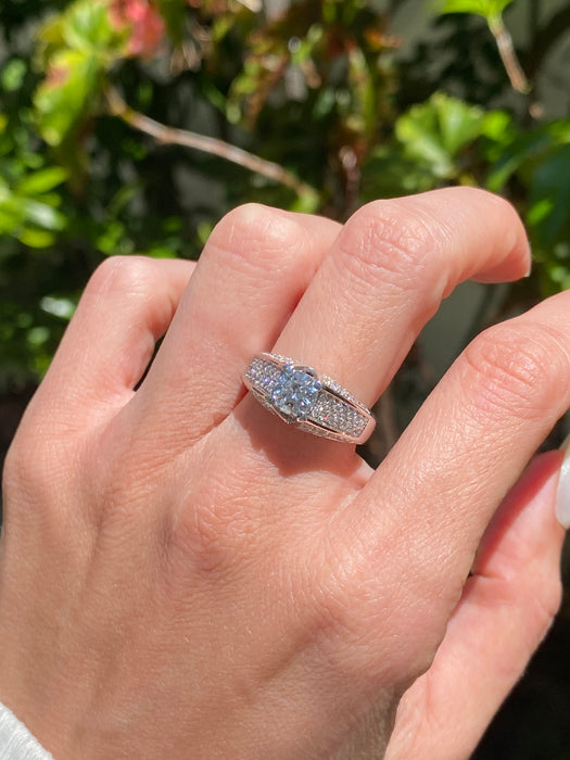 14K White Gold 1.5ct Natural Diamond Ring