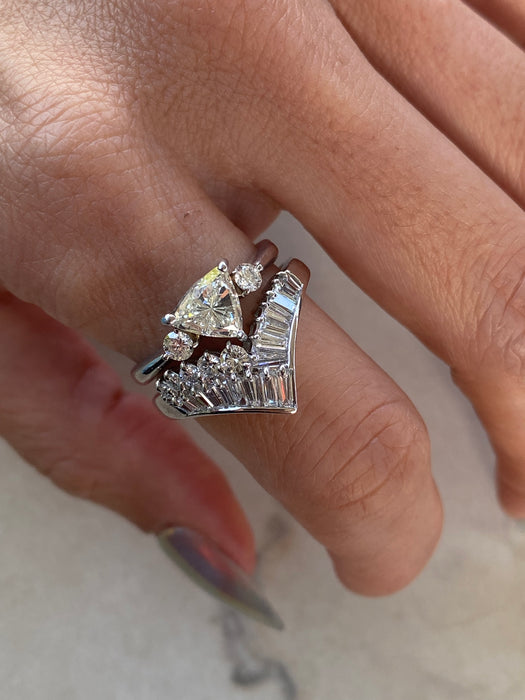 Vintage Platinum 900 Trillion Trilogy Diamond Ring – 1.2 TCW