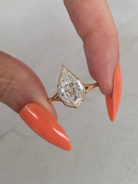 14K Gold IGI Certified Lab Diamond Pear Ring – 2.99 Carat