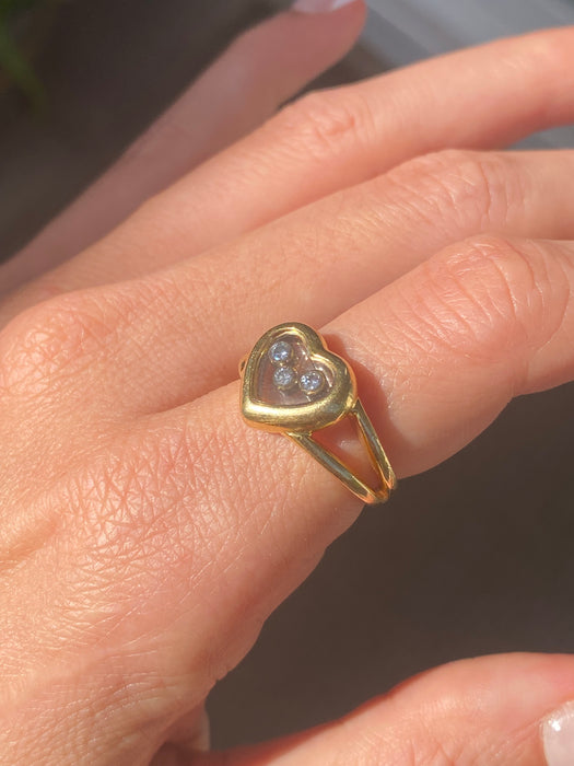 Vintage 18k Chopard Happy Diamonds Heart Ring