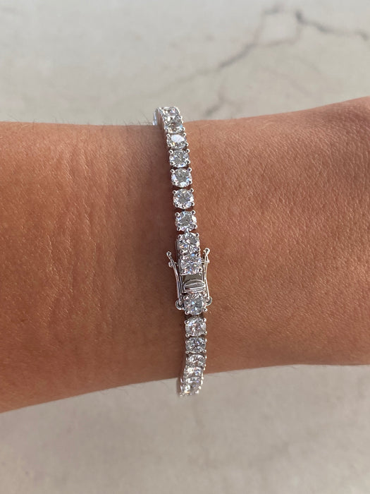 14K White Gold 7.8 TCW Lab Diamond Tennis Bracelet