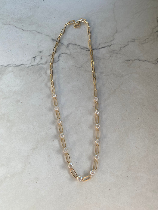 14K 4.40 CTW Lab Diamond Paperclip Necklace