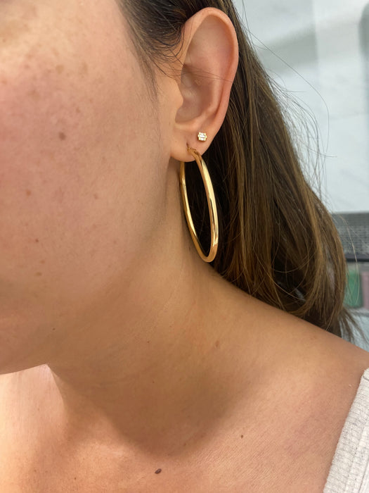 14K Gold Hoop Earrings- 1.95”