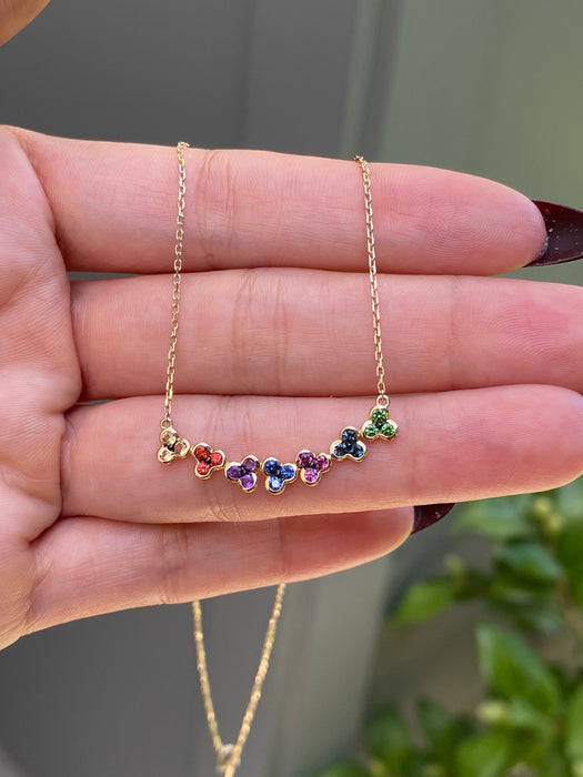 14k rainbow clover necklace
