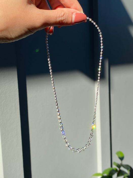 18k white gold 7 carat Diamond tennis necklace