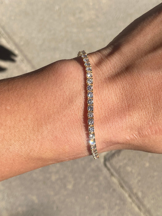 18K Gold 4 Carat Natural Diamond Tennis Bracelet