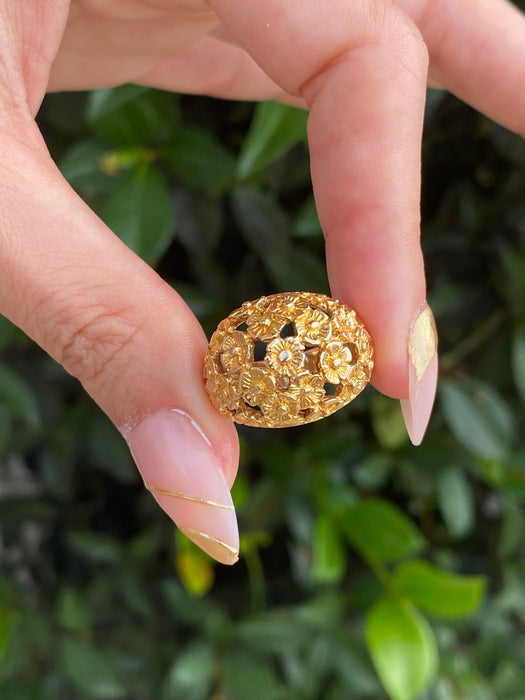 14k flower bombe ring size 5