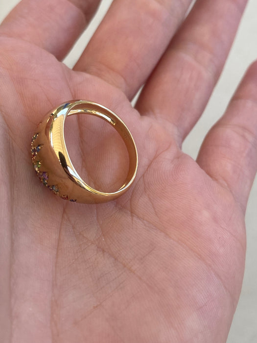 14K Multi-Gemstone Cluster Ring
