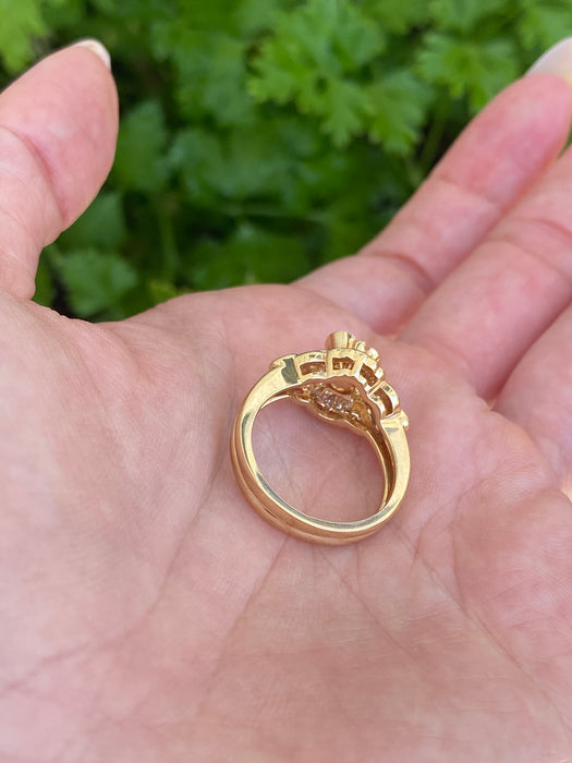Vintage 18K Gold Multi Shape Diamond Ring – 0.83 TCW Natural Diamonds – Size 6