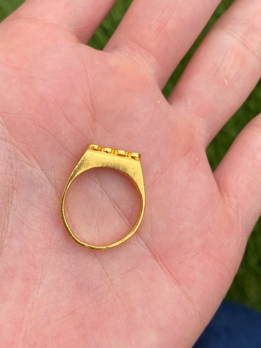 Vintage 24k Pure Gold Fluted Circle Ring