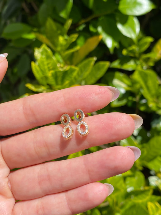 18k diamond o earrings