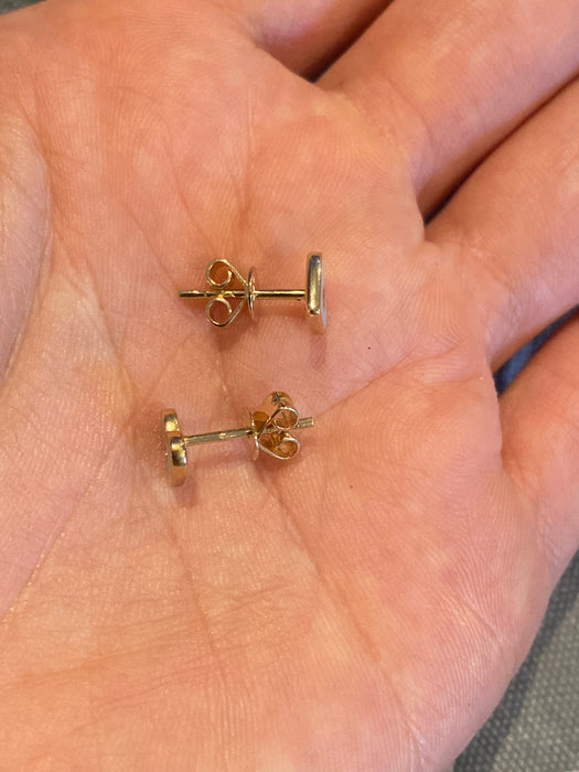 14k turquoise diamond heart enamel stud earrings