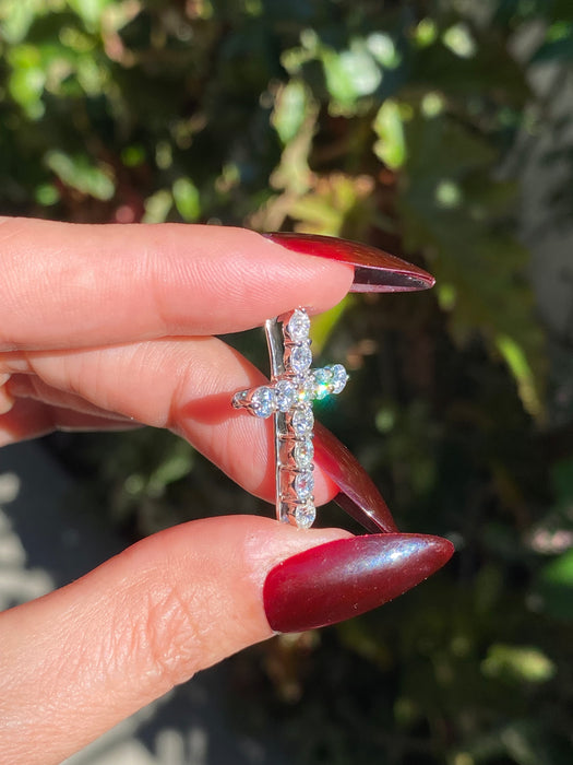 Platinum 900 2.02 tcw diamond cross pendant charm