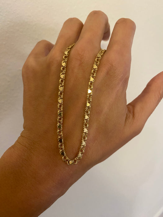 14K Gold Heart Chain Necklace