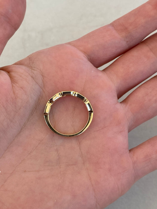 14K Gold Rainbow Sapphire Bezel Set Ring