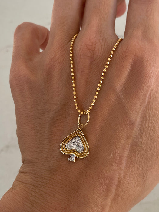 Vintage 18K Diamond Cut Bead Chain Necklace