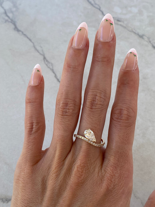 14K Wavy Pear Lab Diamond Ring — 1.27 TCW