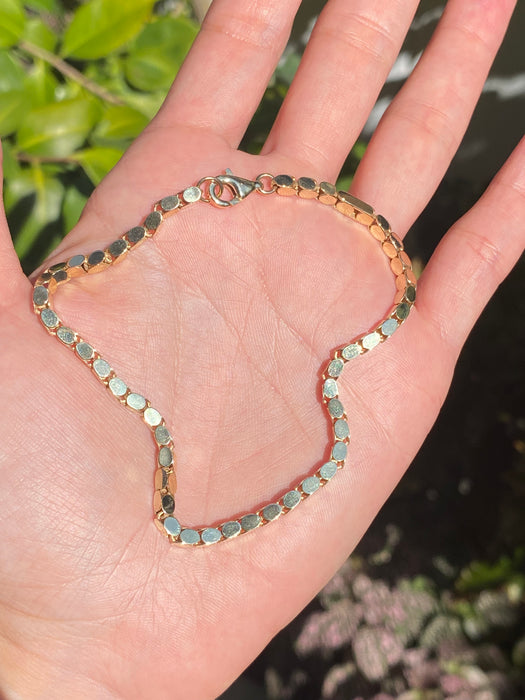 14k barrel oval bracelet 8.75”