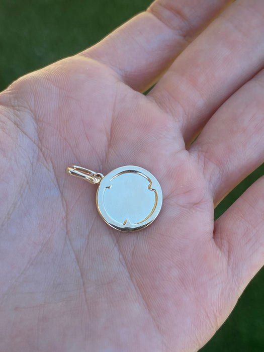 14K Gold Fluted Diamond Initial Pendant Letter J M S