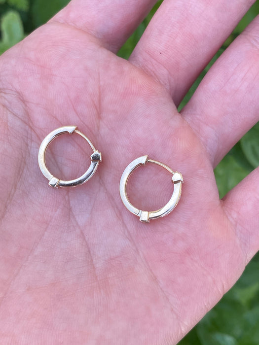 14k Gold Lab Diamond Huggie Earrings